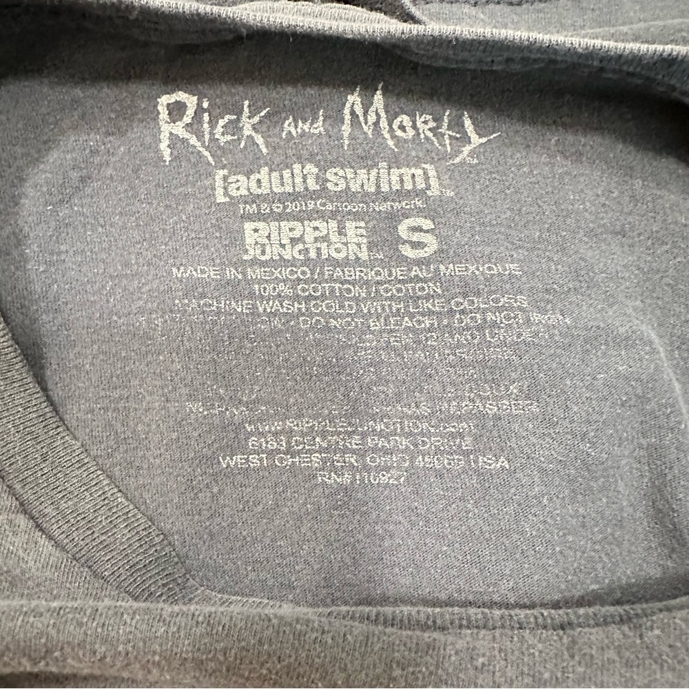 4/$20 Rick and Morty XS Dark Gray Graphic T Shirt Adult Swim 0023 - Picture 7 of 7